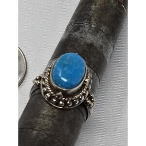 Samuel B Turquoise Ring Size 10  Handmade in Bali Sterling